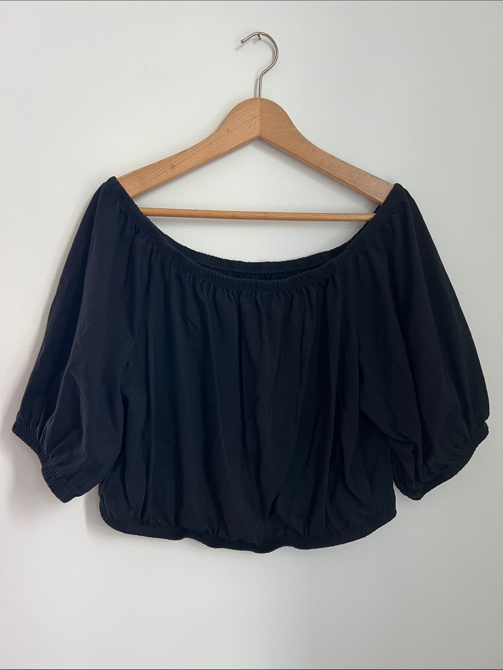 Old Navy | Black Off-Shoulder Cropped Peasant Top - Women’s Sz XL